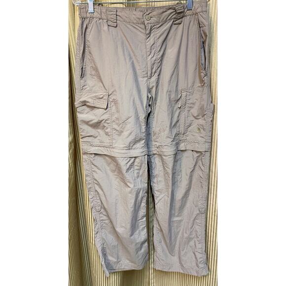 The North Face Men's Pants Tan Size M Cargo Convertible 100% Nylon Hiking - Picture 1 of 16